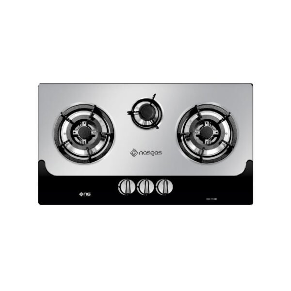 Nasgas DG-111 BK 3 Burners Stainless Steel Built-in Hob