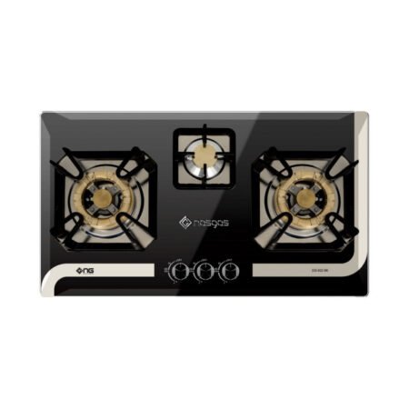 Nasgas DG-933 BK 3 Burners Stainless Steel Built-in Hob
