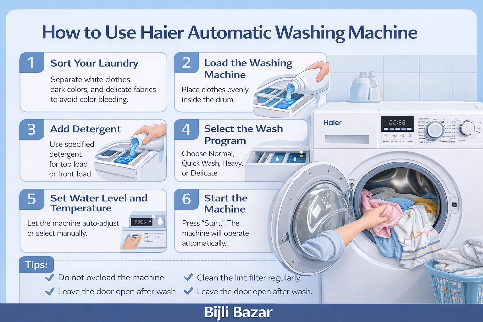 How To Use Haier Automatic Washing Machine
