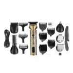 Kemei KM-1637 Digital 21 in 1 Multifunctional LCD Display Hair Trimmer Grooming Kit Hair Clipper Set With Lithium Batteries (Trimmer, Shaver, Body Groomer & Nose Trimmer All in One)