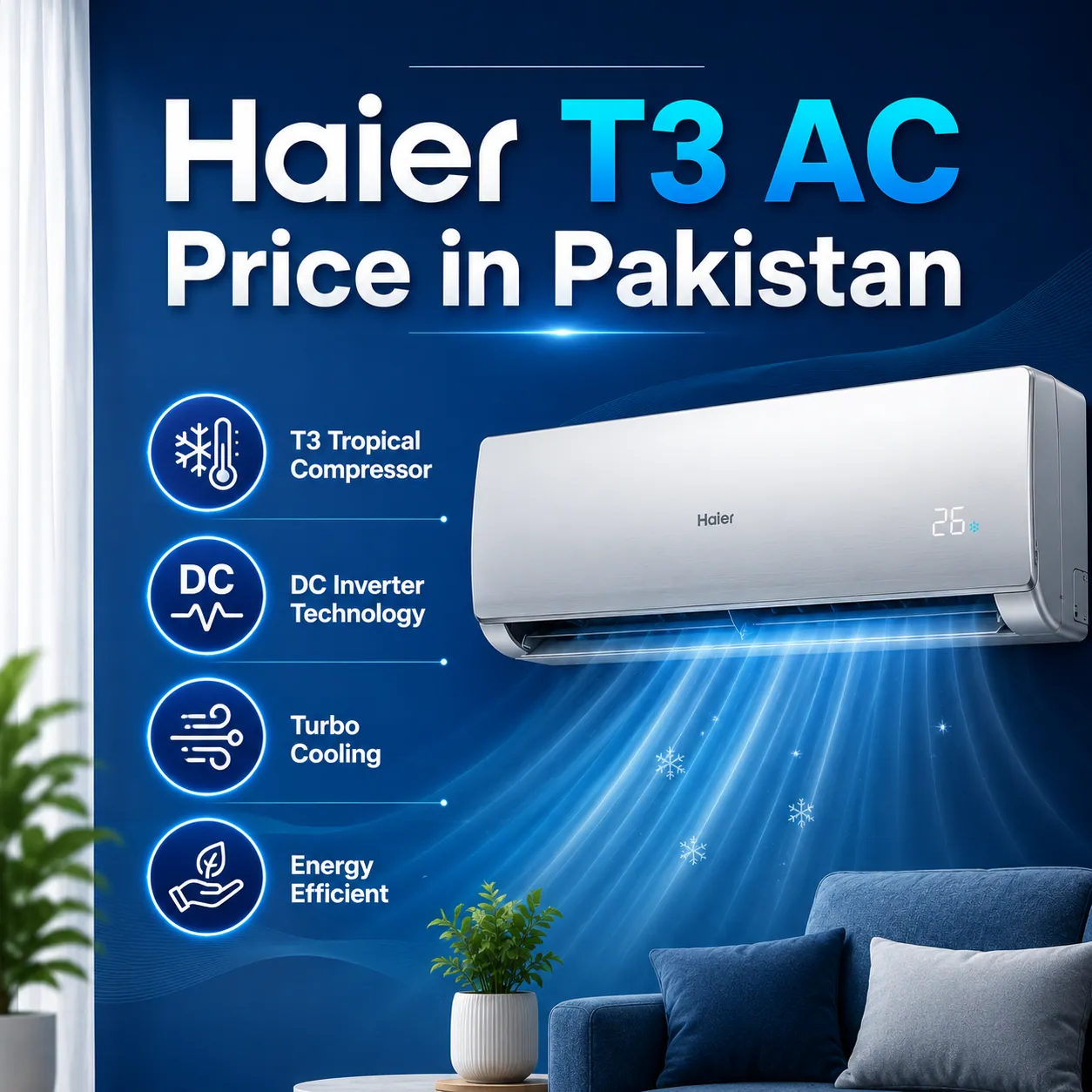Latest Haier T3 AC Price in Pakistan