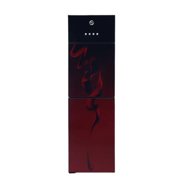 PEL PWDGD-425 Flat Glass Maroon Blaze 3 Taps Water Dispenser