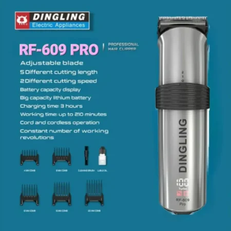Dingling RF-609 Pro Professional Hair Clipper Electric Hair Trimmer Beard Barber Adjustable Hair Cutting Machine