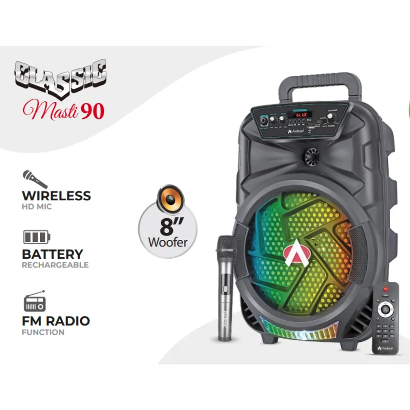 Audionic Classic Masti-90 Bluetooth Speaker with Wireless Mic Audionic Classic Masti-90 Bluetooth Speaker with Wireless Mic