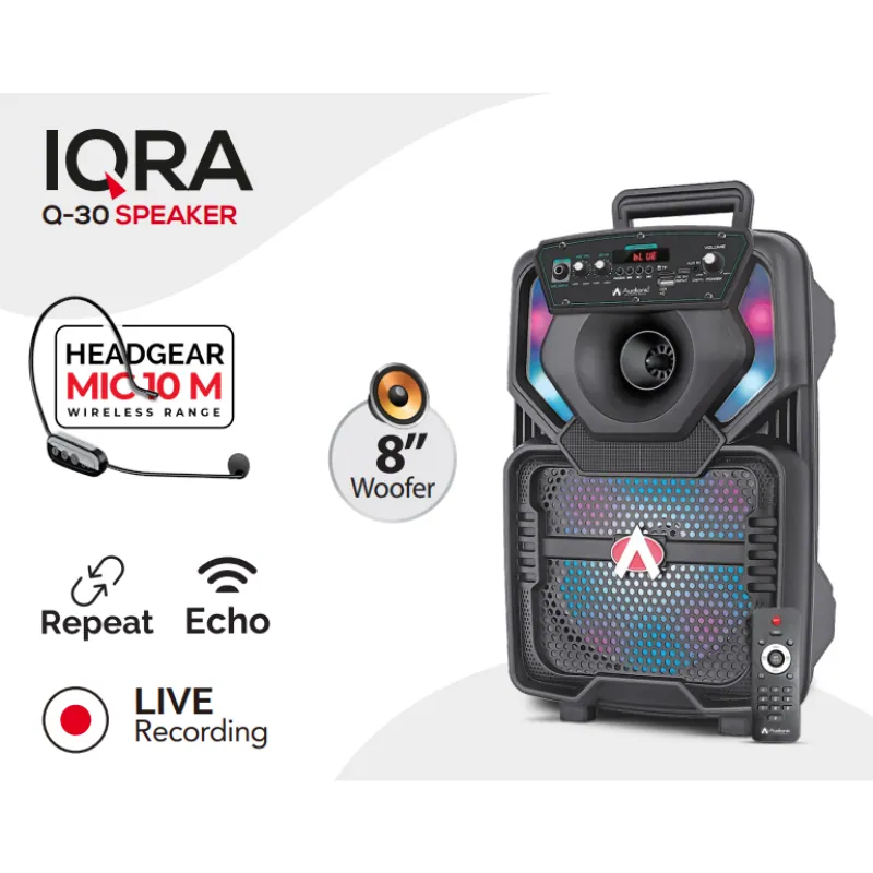 Audionic Iqra Q-30 Speaker with Wireless Headgear Mic Audionic Iqra Q-30 Speaker with Wireless Headgear Mic