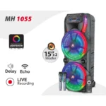 Audionic Mehfil MH-1055 1.0 Tower Speaker with Dual 15-Inch Woofers & Wireless Microphones