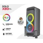 Audionic Solo X80 Plus Portable Bluetooth Speaker with 10W Output, Wireless Mic & RGB Lights