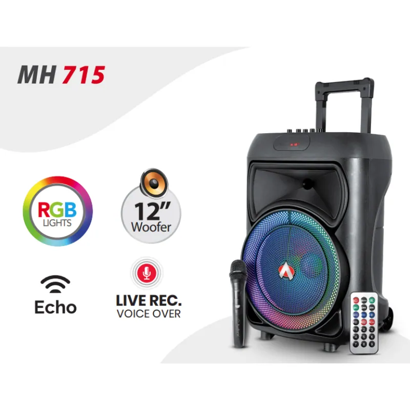 Audionic Mehfil MH-715 12-Inch Portable Bluetooth Speaker with Wireless Mic Audionic Mehfil MH-715 12-Inch Portable Bluetooth Speaker with Wireless Mic